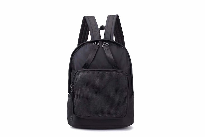 Black all-match backpack/student schoolbag/backpack unisex-four colors optional#1048 - กระเป๋าเป้สะพายหลัง - วัสดุกันนำ้ สีดำ