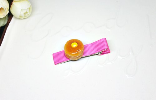 Bywe※手創飾物 <女孩兒黏土髮飾> => 雙層鬆餅-髮夾系列-