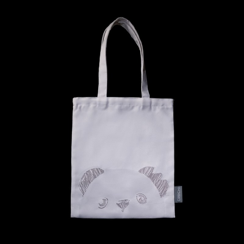 CRIIICHI古治 小熊 刺繡圖案帆布袋 托特包 - 側背包/斜背包 - 繡線 白色