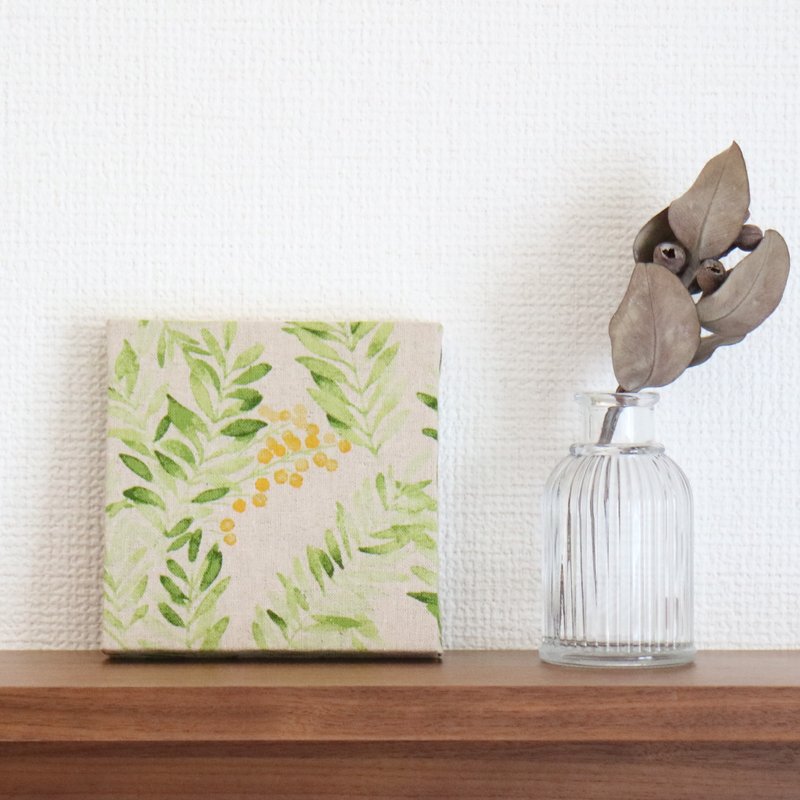 12x12cm ファブリックパネル 【リネンミモザ】 - 壁貼/牆壁裝飾 - 棉．麻 黃色