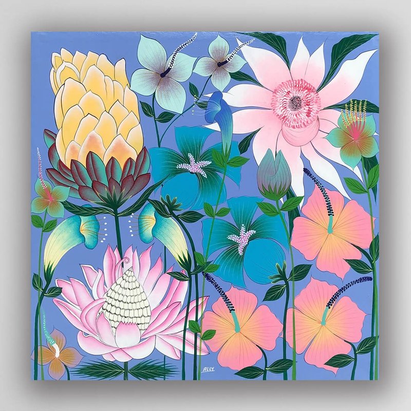 【U685 帝王花-Ally】非洲藝術空運來台/60x60cm - 海報/掛畫/掛布 - 其他材質 