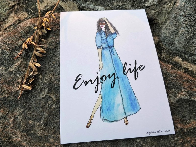 掛畫/裝飾畫/海報/裝飾畫片/居家佈置/手繪/ Enjoy life - 壁貼/牆壁裝飾 - 紙 