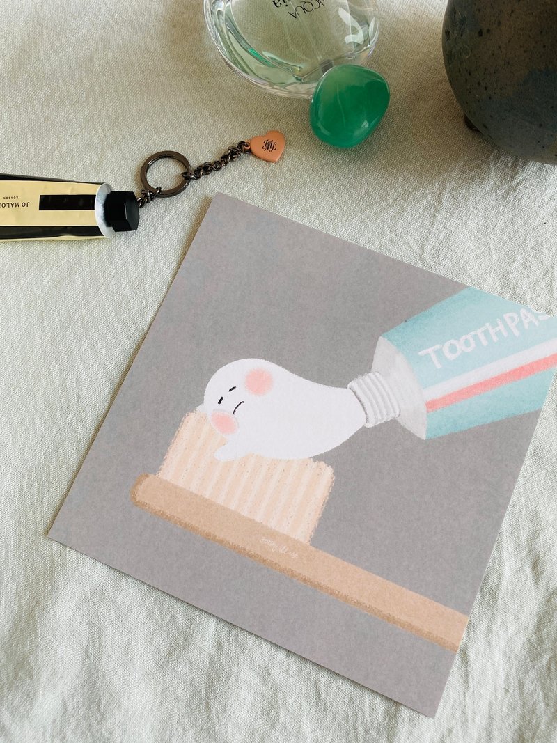 Lazy Toothpaste – Funny Mini Poster - 海報/掛畫/掛布 - 紙 多色