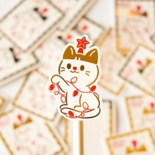 豆豆喵喵聖誕燙金貼紙