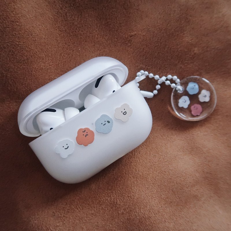 喜怒哀樂 霧面/透明 AirPods Pro 軟耳機保護套 分體含吊飾 - 耳機保護套/殼 - 塑膠 白色