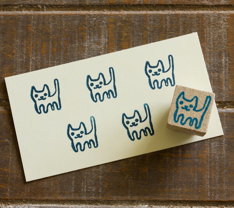 Hand engraved rubber stamp cat cat seal stationery - Stamps & Stamp Pads - Rubber White