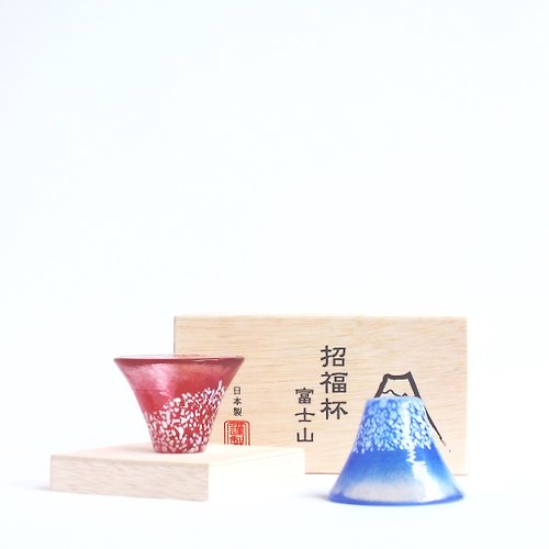 東京食器 - 讓你的料理變漂亮 【結婚禮物】招財富士山酒杯對杯 /木盒裝/清酒杯