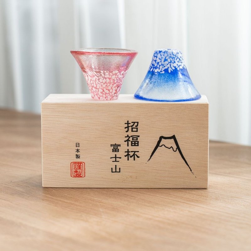 【Wedding Gift】Fuji Mountain Sake Cup Set for Prosperity - Bar Glasses & Drinkware - Glass 