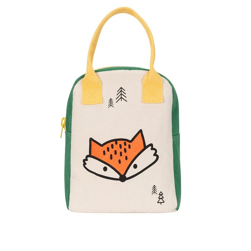 加拿大Fluf有機棉 拉鍊隨手袋-森林小狐 - 手提包/手提袋 - 棉．麻 多色