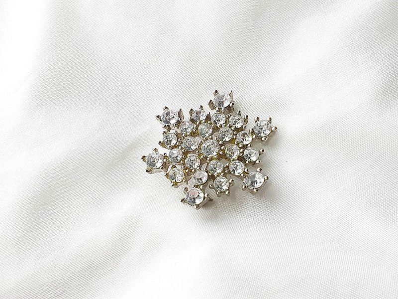 [The United States brought back Western antique jewelry] 1980s American jewelry retro brooch with rhinestone stars - Brooches - Other Metals 