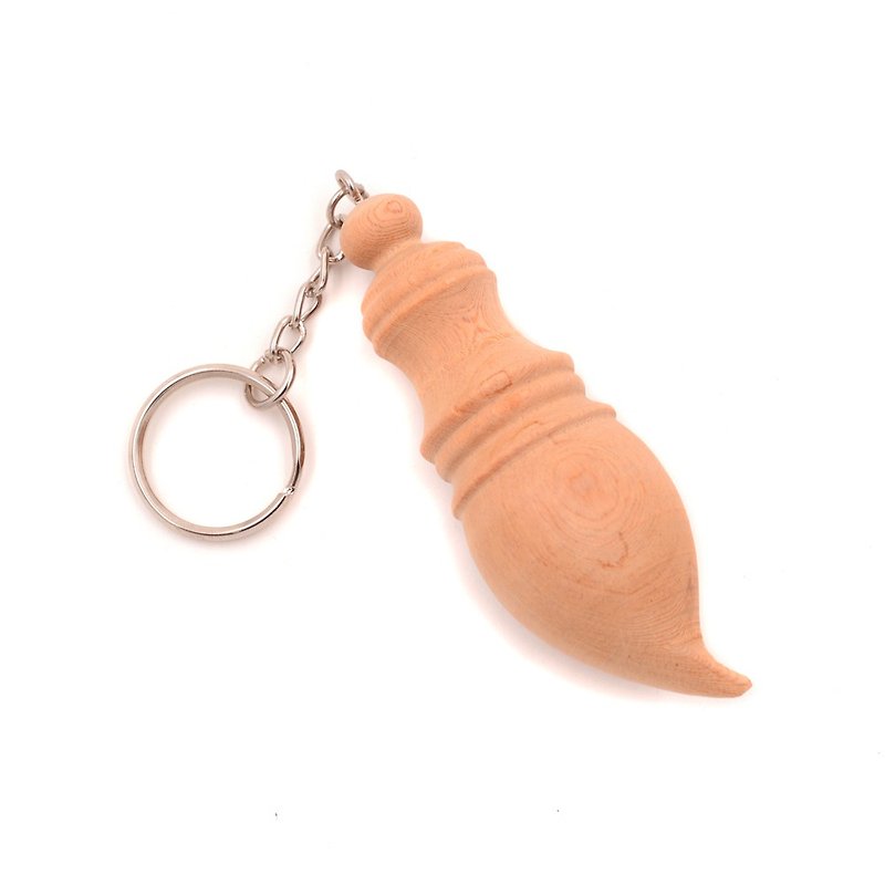 Taiwan cypress fat and fat Wenchang pen key ring|accept the engraving prayer gold list title a performance blessing - Keychains - Wood Gold