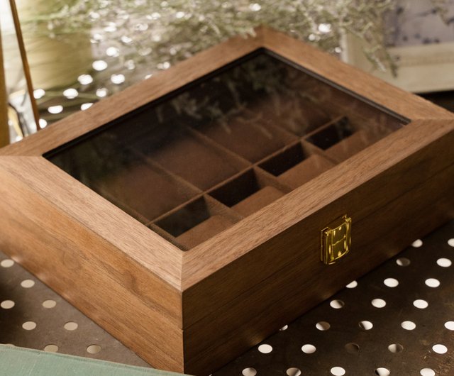 Twenty Watch Wooden Storage Box with Glass Lid