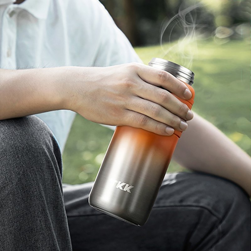 [TKK] Maiyue Series 316 Stainless Steel Direct Drink + Straw Insulated Sports Bottle 700ML-Red Orange Steel - กระติกน้ำ - สแตนเลส สีส้ม