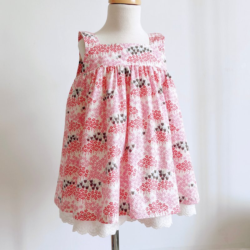 Small fresh dress-pink cherry blossom forest - Skirts - Cotton & Hemp Pink