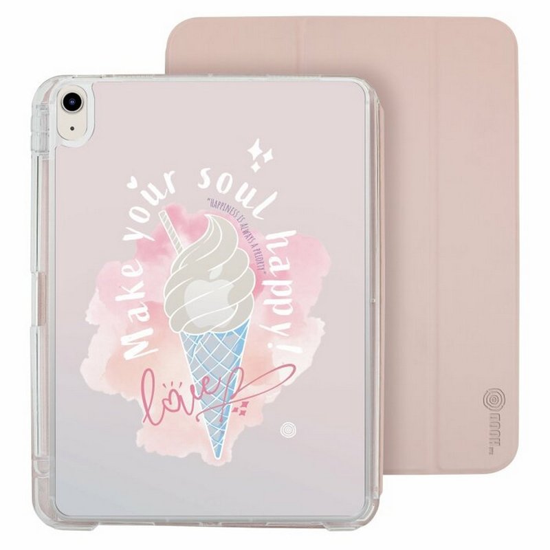 夏日系列 夏日冰淇淋 iPad Air/Pro/2024可拆式透明防摔保護摺套 - 平板/電腦保護殼/保護貼 - 塑膠 多色