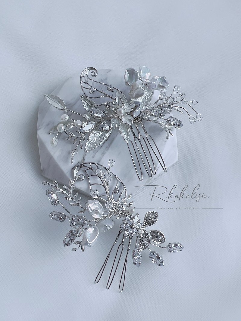 Cheimon Collection-Keshi Pearl Tiara - Hair Accessories - Other Materials Silver