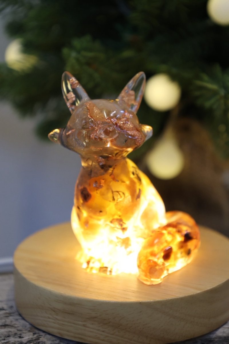 Fox of Vitality – Agate Fortune & Energy Ornament - Lighting - Semi-Precious Stones Orange