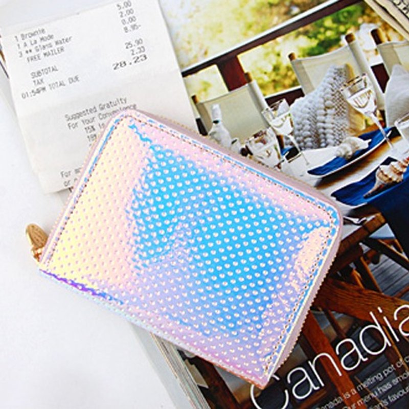 Korea Socharming- little psychedelic organ zipper short clip Mistic Accordion Purse Purse _SkyPink - กระเป๋าใส่เหรียญ - วัสดุอื่นๆ 