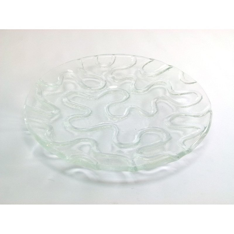 アイコン曲線ガラスディスク（30×30センチメートル） -  75011 - 小皿 - ガラス 透明
