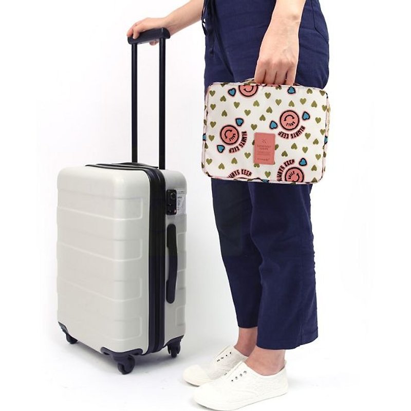 Dessin x MPL-旅遊收納-歡樂星手提萬用包-笑臉粉,MPL25335 - 手提包/手提袋 - 其他材質 粉紅色