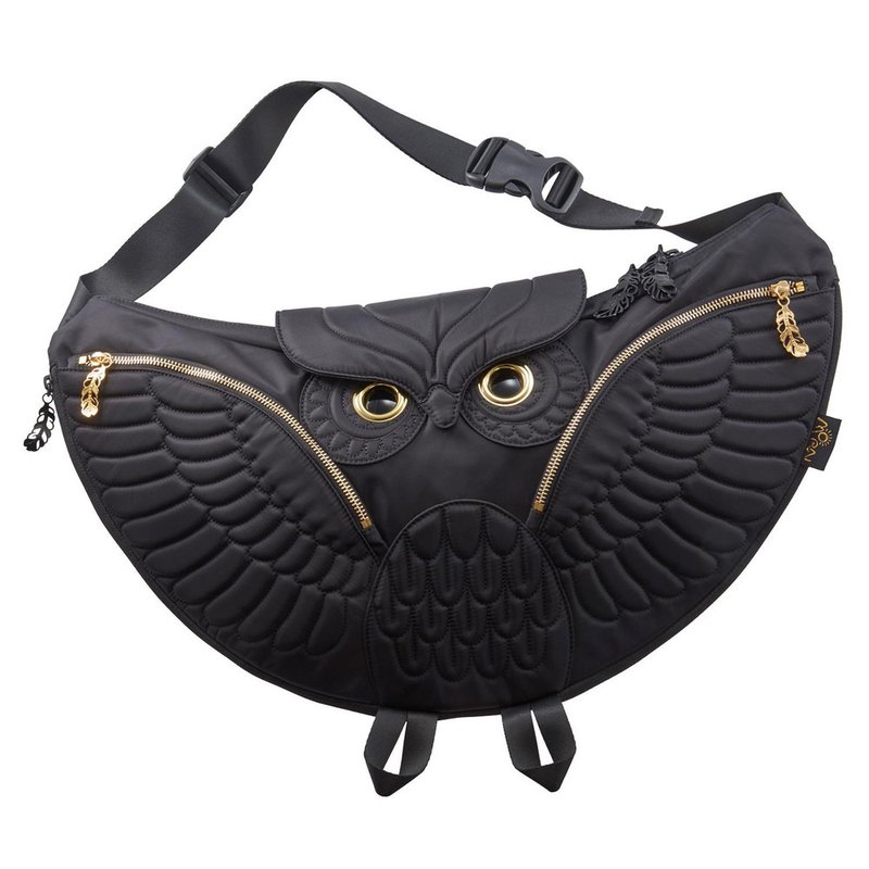 Owl Half Moon Crossbody Bag - Black - Handbags & Totes - Other Materials Black