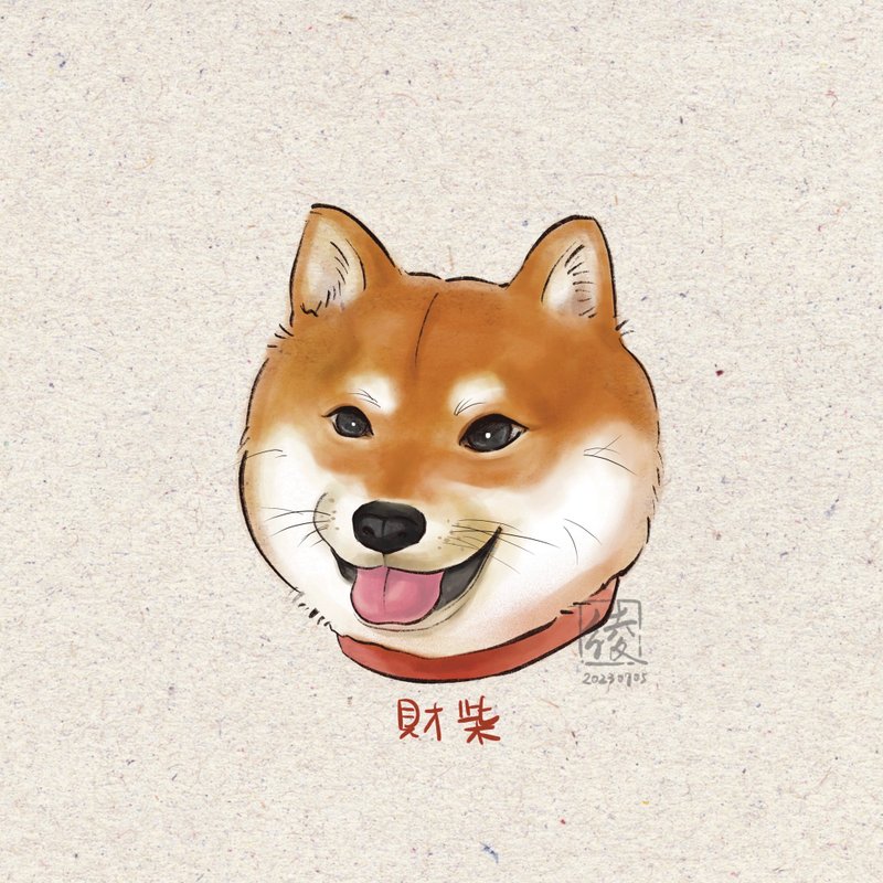 【寵物墨趣風-上色】文藝 I暈染 I水墨 I桌布 I禮物 I客製 I狗狗 - 電子似顏繪/繪畫/插畫 - 其他材質 