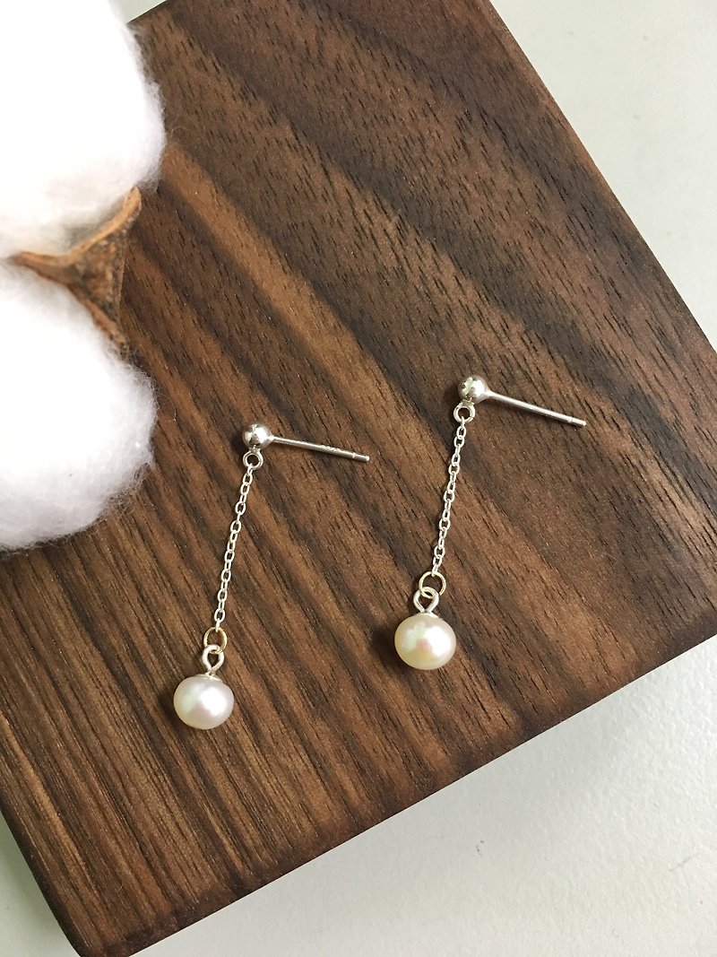 Freshwater Pearl Silicone Ears Meteor - Gift Pearl Earrings - Earrings & Clip-ons - Other Metals Silver