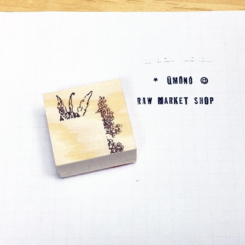 Raw Market Shop Wooden Stamp【Flora Frame No.157】 - Stamps & Stamp Pads - Wood Khaki