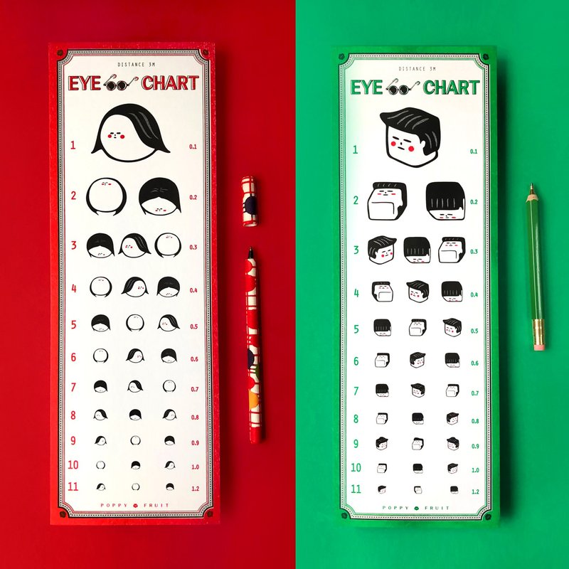 3D Face Eye Chart Set for Boys and Girls - Posters - Paper Multicolor