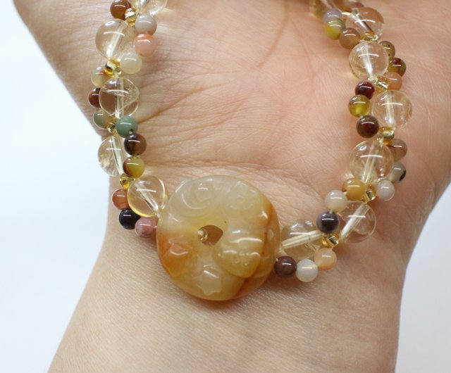 Six Cats Alxa Agate 彫刻された星、月、花と猫のピース
