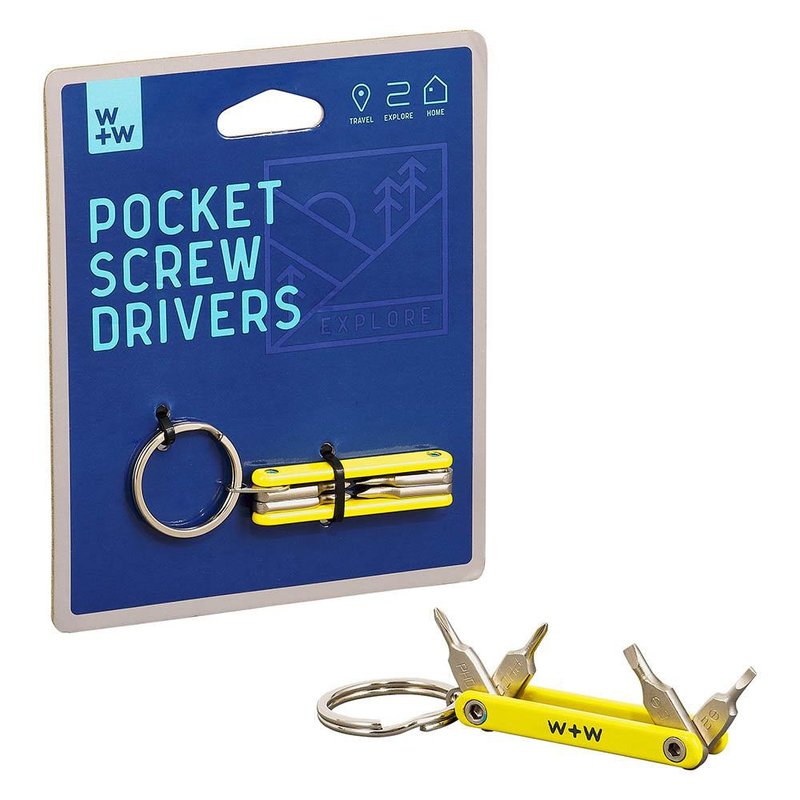【Gentlemen's Hardware】迷你口袋螺絲工具組 - 鑰匙圈/鑰匙包 - 不鏽鋼 黃色