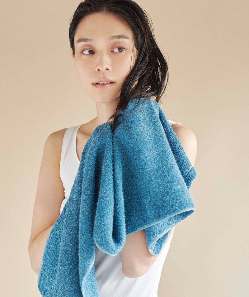 Japan Imabari Hartwell-Hair Care Towel-(34*80)-Retro Blue - Blankets & Throws - Cotton & Hemp Blue