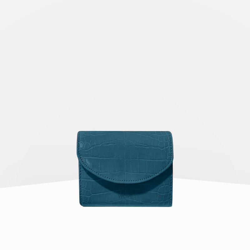 WOVE - Trifold Wallet (Croco Texture) in Teal - 錢包/皮夾/長短夾 - 人造皮革 綠色
