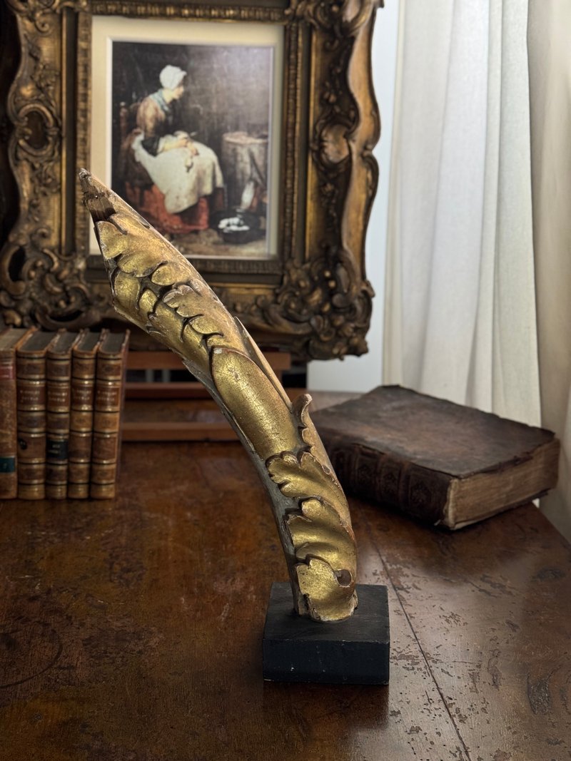 50237-珍藏法國構19世紀金箔木雕裝飾件H41cm - 擺飾/家飾品 - 木頭 