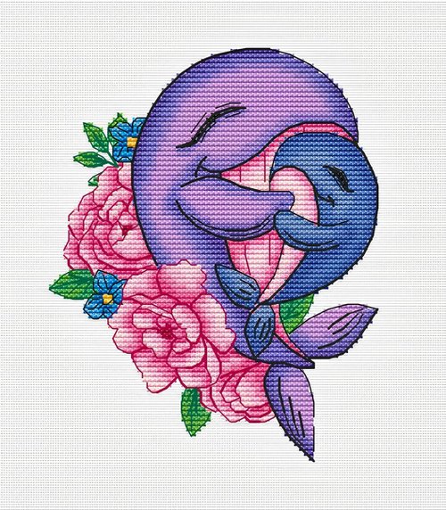 maplesquirrelstitch Cross-stitch PDF Pattern mom whale Embroidery Pattern