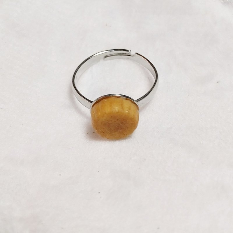Mooncake Ring Handmade Air Dry Clay Eco Friendly Stainless - 戒指 - 黏土 咖啡色