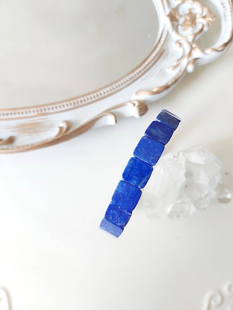 Heart - lapis lazuli hand row hand card crystal - สร้อยข้อมือ - เครื่องประดับพลอย สีน้ำเงิน