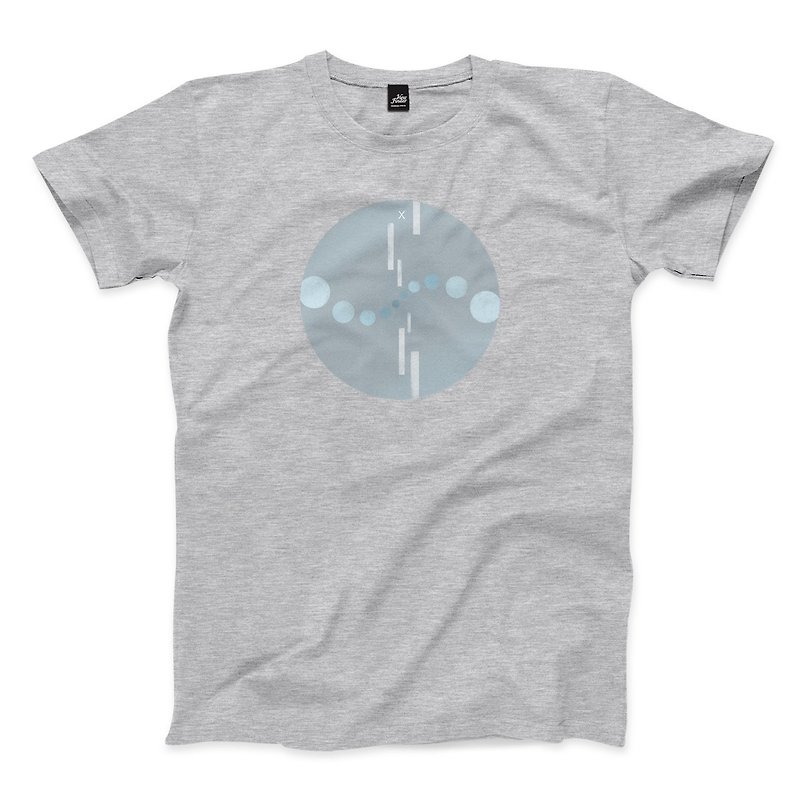 Wheel ofFortune-グレーのリネン-ニュートラルなTシャツ - Tシャツ メンズ - コットン・麻 グレー