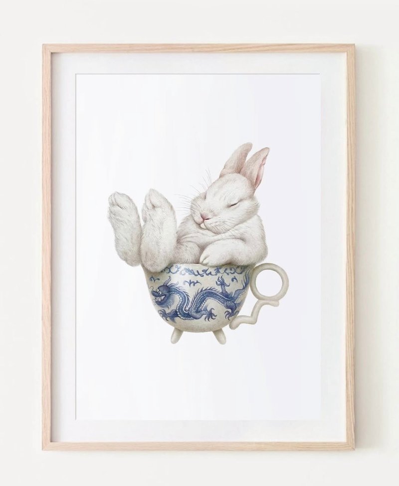 Bunny and Dragon - Wall Décor - Paper Blue