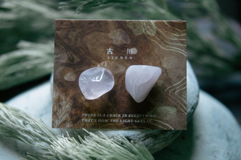 CRACK | 礦物系耳環 |  EARRINGS - 耳環/耳夾/耳骨夾 - 玉石 粉紅色