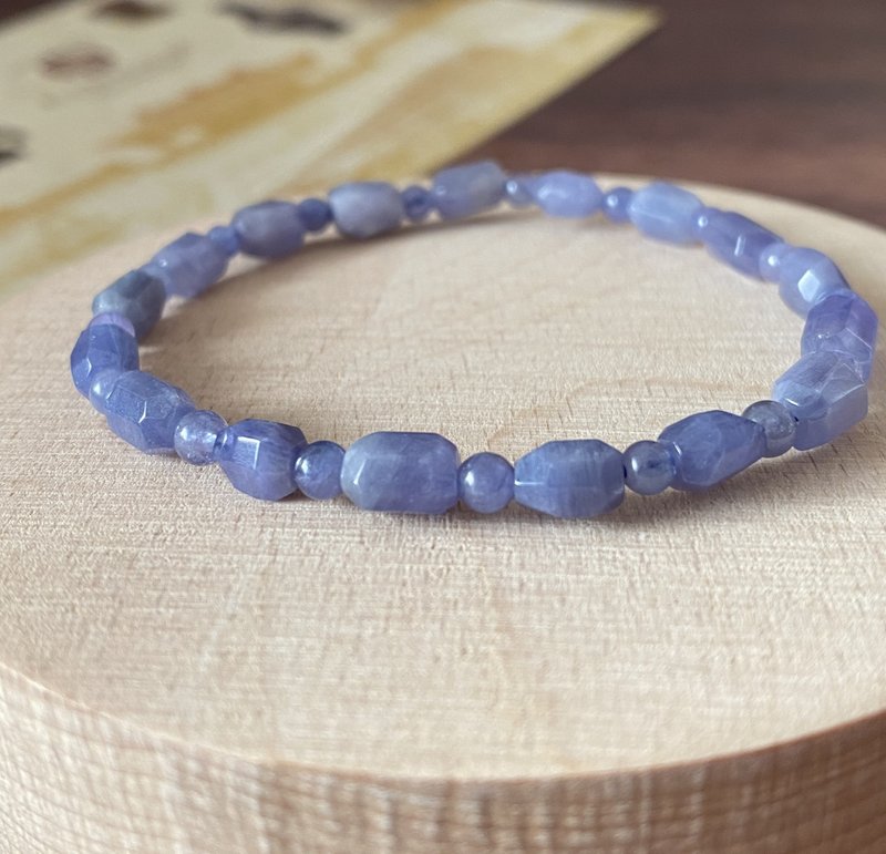 ʚ(圓的兔几)ɞ   串珠手環 ๑丹泉石/坦桑石隨形小手珠 - 手鍊/手環 - 珍珠 藍色