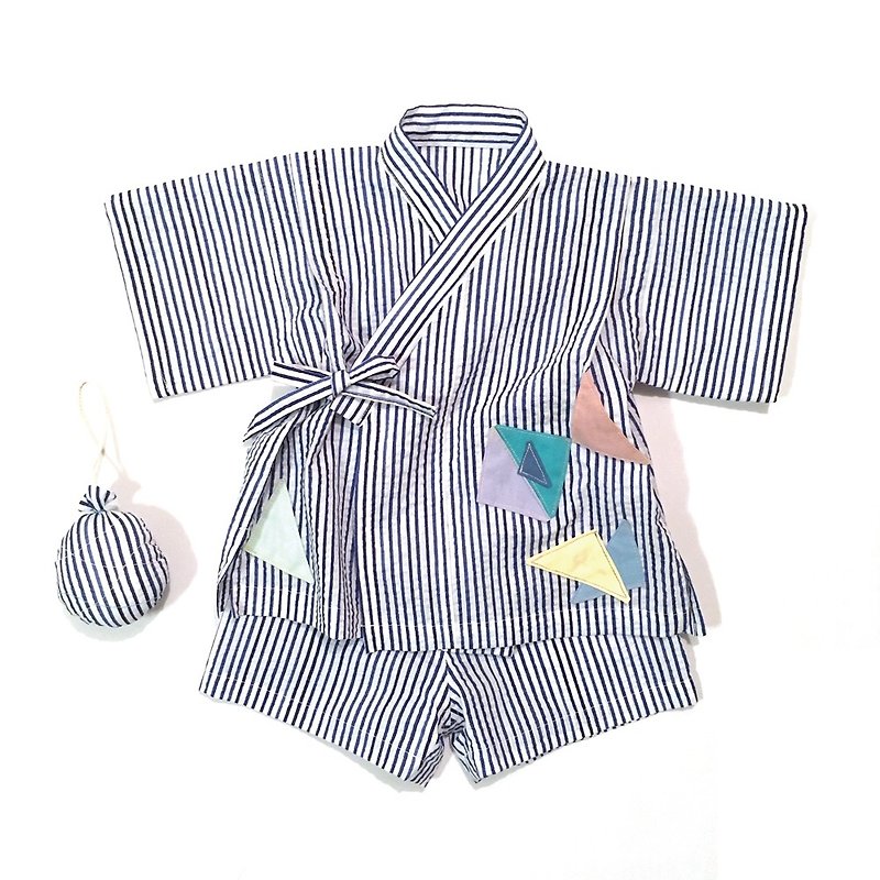 JINBEI   Japanese summer clothes Kimono of the baby - ของขวัญวันครบรอบ - ผ้าฝ้าย/ผ้าลินิน สีน้ำเงิน