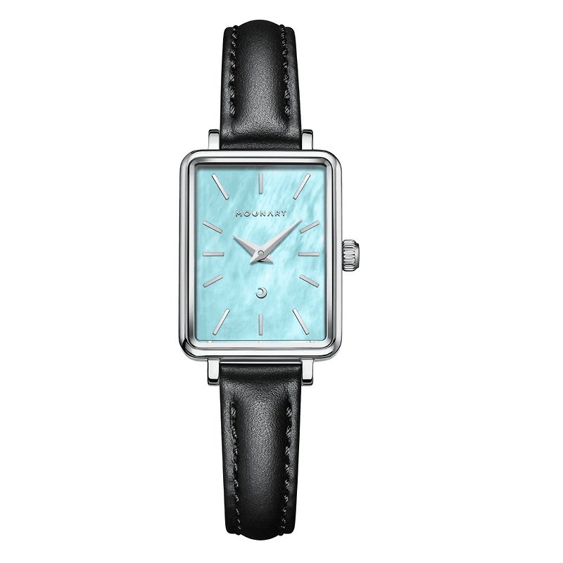 【MOONART】方型手錶 藝月系列-雲彩 女裝手錶 珍珠貝藝術手錶 - 女錶 - 不鏽鋼 藍色
