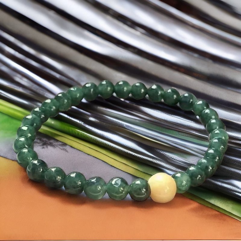 Bingzhong Laokeng Green Jadeite Hand Beads | Natural Burmese Jade Grade A Jadeite | Gifts - สร้อยข้อมือ - หยก หลากหลายสี