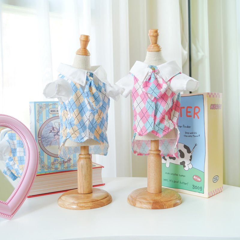 其他材質 寵物衣服 - High School Lover Shirt & Vest for dog, cat, puppy  (Matching Outfit with owner)