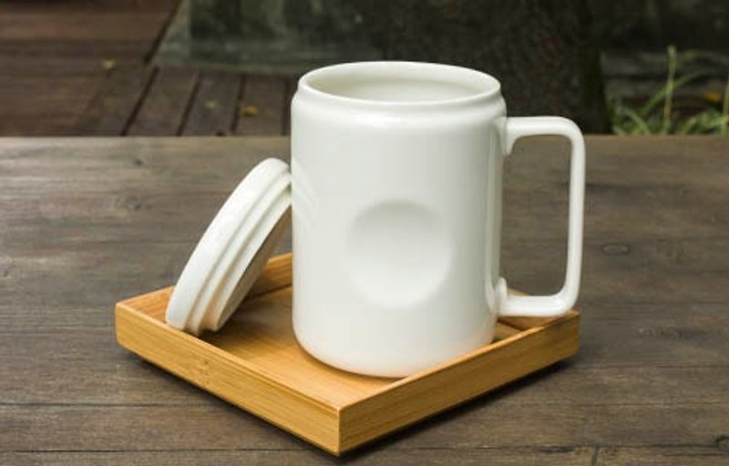 Love the smell of tea cups series Snack Mark Mug - Mugs - Porcelain White