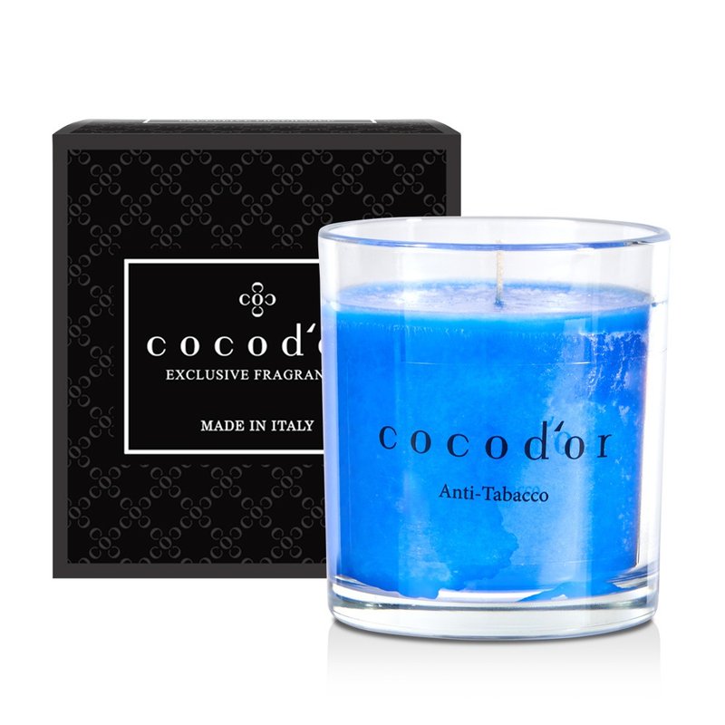 cocodor scented candle 130g-anti tabacco - เทียน/เชิงเทียน - แก้ว สีน้ำเงิน