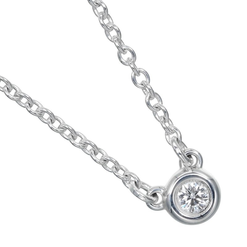 【日本直送】ティファニー TIFFANY&Co. バイザヤード ネックレス シルバー925 ダイヤモンド 約1.6g【中古】Aランク - 項鍊 - 銀 銀色