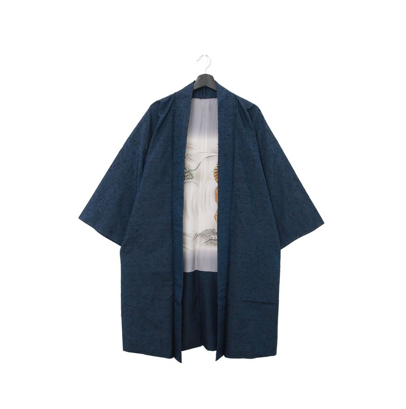 Back to Green-日本男款羽織 雲霧龍與虎  /vintage kimono - 男夾克/外套 - 絲．絹 
