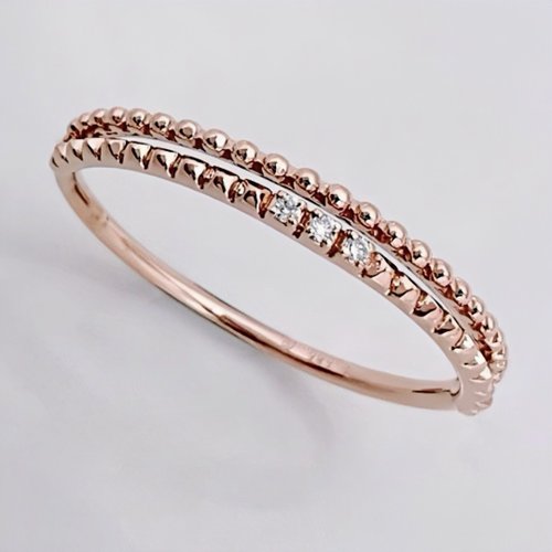 Nozomi Jewelry │尋找美好事物的輕珠寶品牌 雙排滾珠設計鑽石線戒